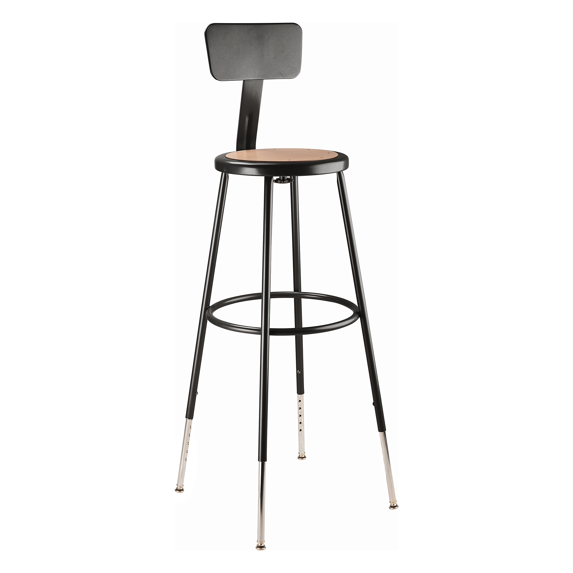 National Public Seating, 30.5 -38.5in. Height Adjustable Steel Stool Backrest, Primary Color Black, Included (qty.) 1, Seating Type Office Stool, Model# 6230HB-10